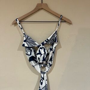 Women’s Navy and White Cutout O-Ring Maxi Dress, Size M-L